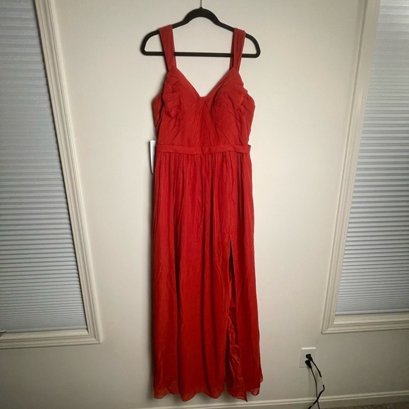 Azazie Evie bridesmaid formal dress size 14 rust color NWT - Picture 6 of 8